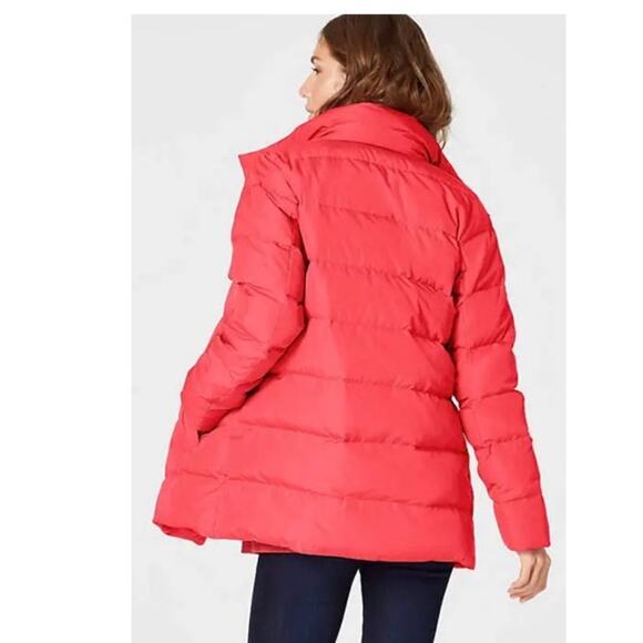 J. Jill Chloe cozy down puffer coat with funnel neck coral jacket size XS - Picture 11 of 12